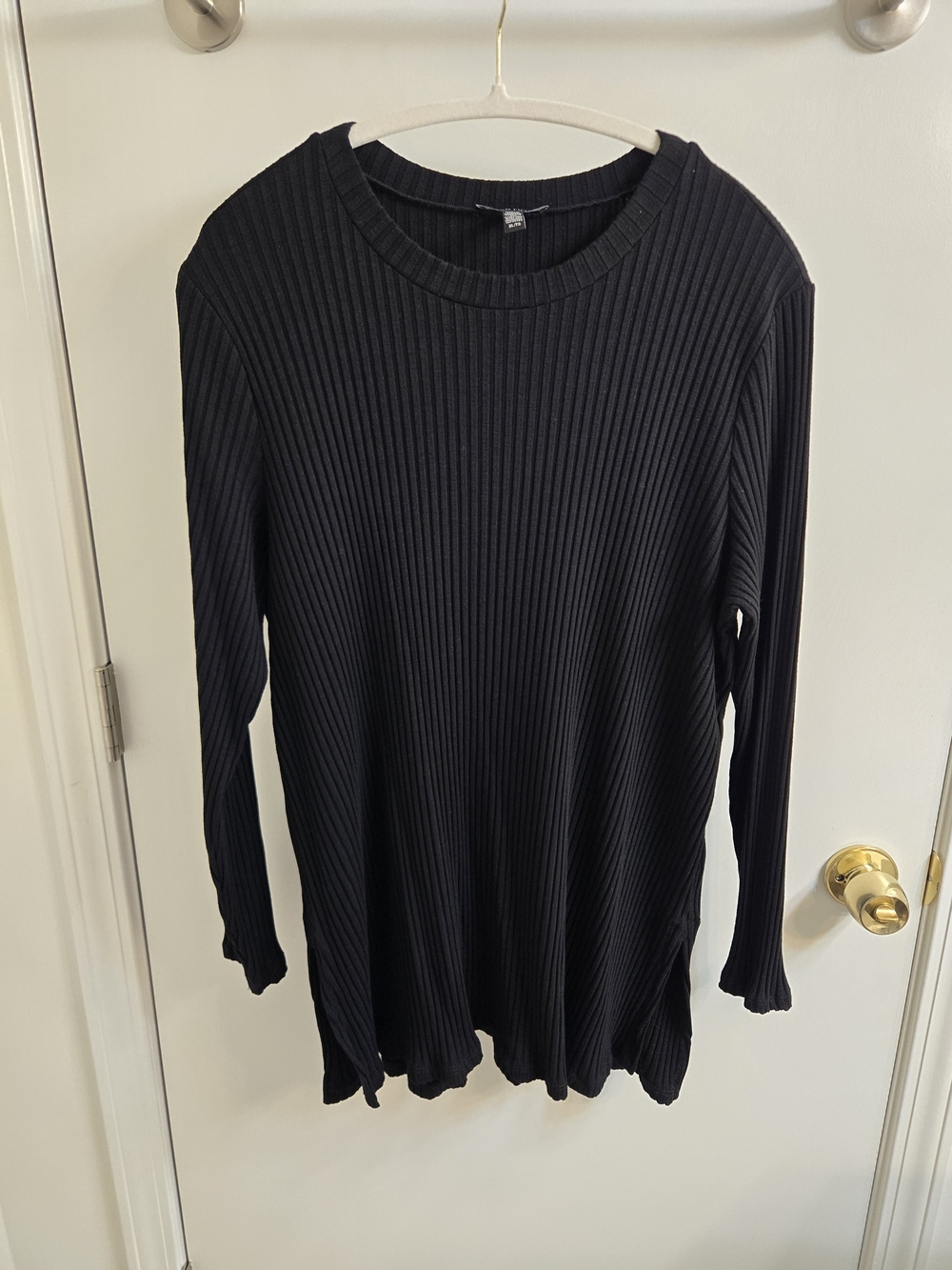 Eileen Fisher Textured Stretch Rib Top | Women's Size XL Black Tencel
